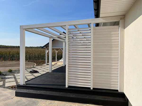 FLEX-WOOD® - Żaluzje tarasowe - stalowy mechanizm i deseczki 120cm - zestaw