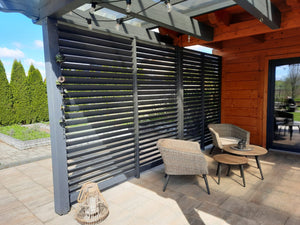 FLEX-WOOD® - Żaluzje tarasowe - stalowy mechanizm i deseczki 120cm - zestaw