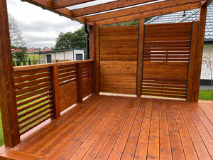 FLEX-WOOD® - Żaluzje tarasowe - stalowy mechanizm i deseczki 120cm - zestaw