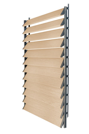 FLEX-WOOD® - Żaluzje tarasowe VERT - aluminiowy mechanizm i deseczki 120 cm - zestaw