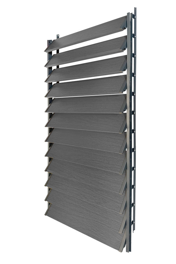 FLEX-WOOD® - Żaluzje tarasowe VERT - aluminiowy mechanizm i deseczki 120 cm - zestaw