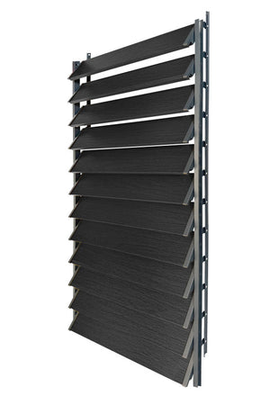 FLEX-WOOD® - Żaluzje tarasowe VERT - aluminiowy mechanizm i deseczki 120 cm - zestaw