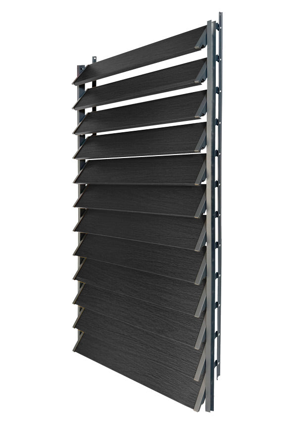 FLEX-WOOD® - Żaluzje tarasowe VERT - aluminiowy mechanizm i deseczki 120 cm - zestaw