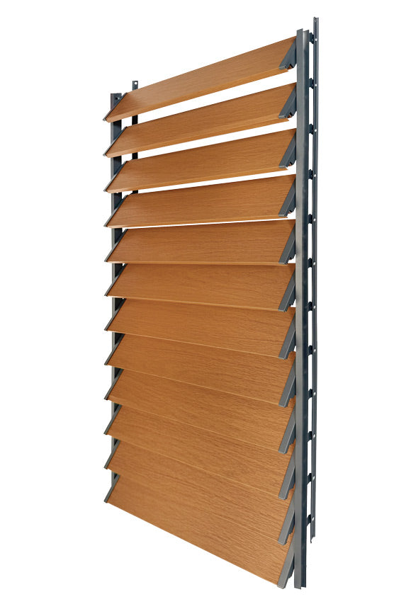 FLEX-WOOD® - Żaluzje tarasowe VERT - aluminiowy mechanizm i lamele aluminiowe - zestaw