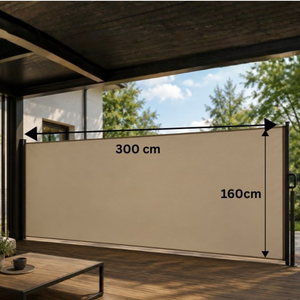 Markiza boczna wysuwana 160 × 300 cm – Beżowa