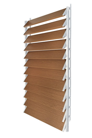 FLEX-WOOD® - Żaluzje tarasowe VERT - aluminiowy mechanizm i deseczki 120 cm - zestaw
