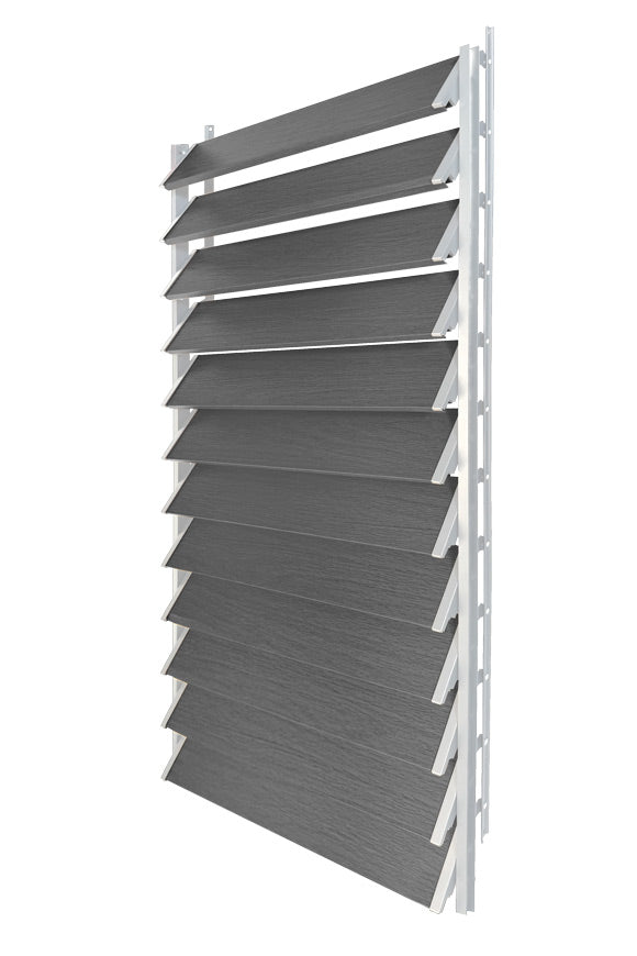 FLEX-WOOD® - Żaluzje tarasowe VERT - aluminiowy mechanizm i deseczki 120 cm - zestaw