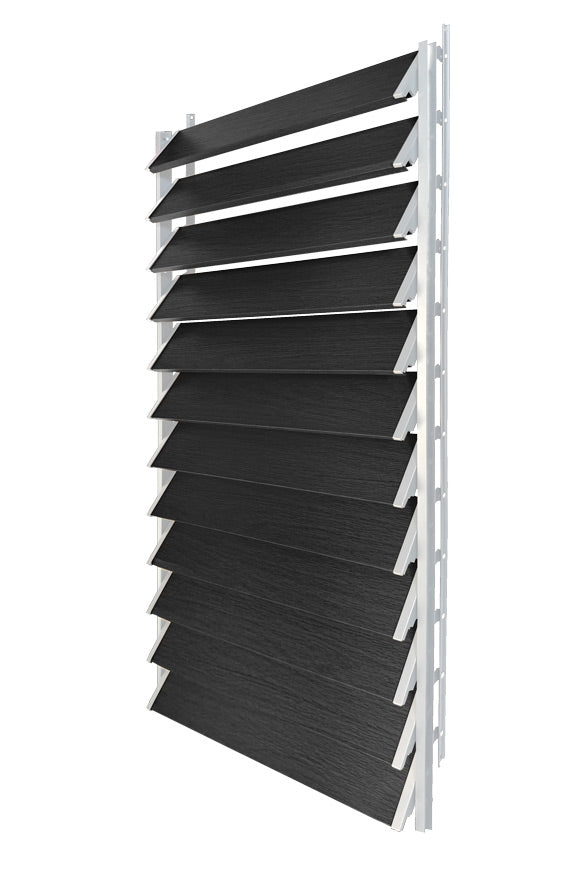 FLEX-WOOD® - Żaluzje tarasowe VERT - aluminiowy mechanizm i deseczki 120 cm - zestaw