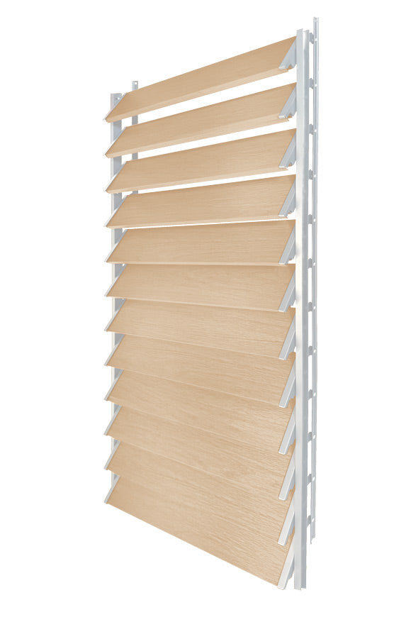 FLEX-WOOD® - Żaluzje tarasowe VERT - aluminiowy mechanizm i deseczki 120 cm - zestaw