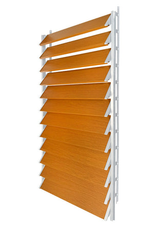 FLEX-WOOD® - Żaluzje tarasowe VERT - aluminiowy mechanizm i deseczki 120 cm - zestaw