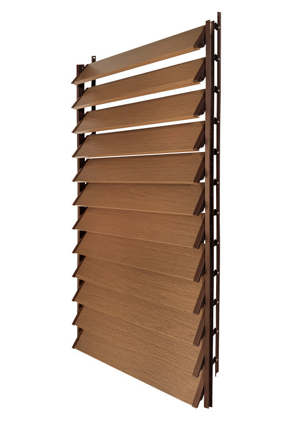 FLEX-WOOD® - Żaluzje tarasowe VERT - aluminiowy mechanizm i deseczki 120 cm - zestaw