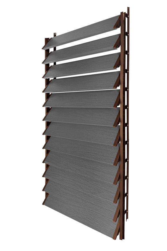 FLEX-WOOD® - Żaluzje tarasowe VERT - aluminiowy mechanizm i deseczki 120 cm - zestaw