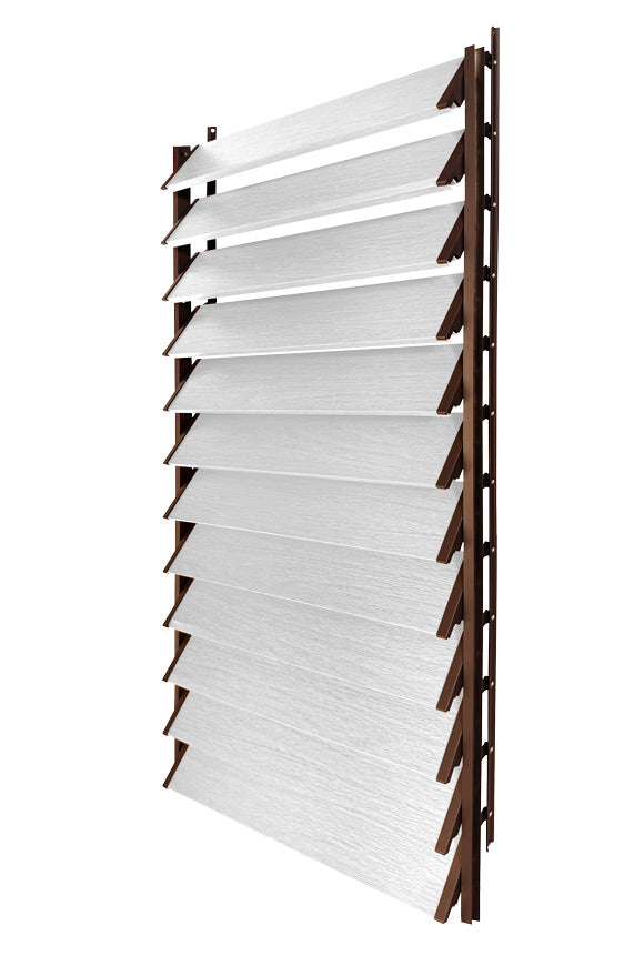 FLEX-WOOD® - Żaluzje tarasowe VERT - aluminiowy mechanizm i deseczki 120 cm - zestaw