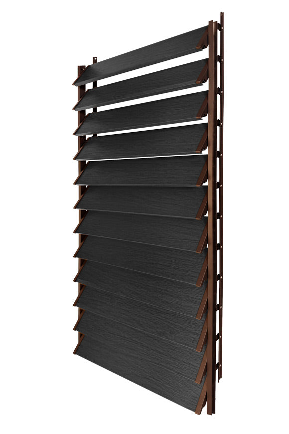FLEX-WOOD® - Żaluzje tarasowe VERT - aluminiowy mechanizm i deseczki 120 cm - zestaw