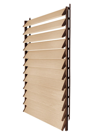 FLEX-WOOD® - Żaluzje tarasowe VERT - aluminiowy mechanizm i deseczki 120 cm - zestaw