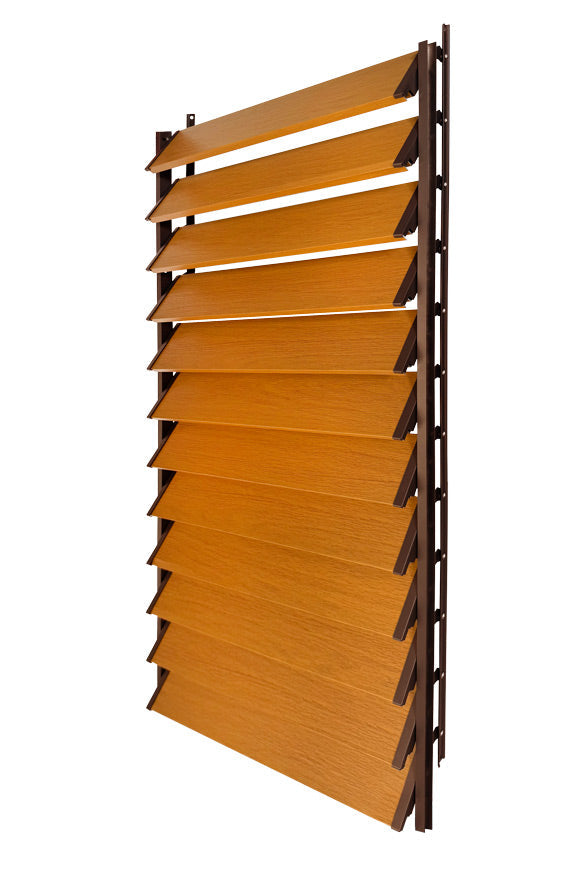 FLEX-WOOD® - Żaluzje tarasowe VERT - aluminiowy mechanizm i deseczki 120 cm - zestaw