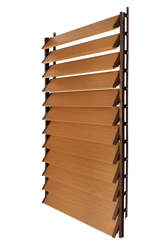 FLEX-WOOD® - Żaluzje tarasowe VERT - aluminiowy mechanizm i deseczki 120 cm - zestaw