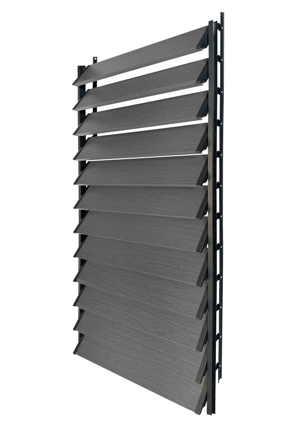 FLEX-WOOD® - Żaluzje tarasowe VERT - aluminiowy mechanizm i deseczki 120 cm - zestaw