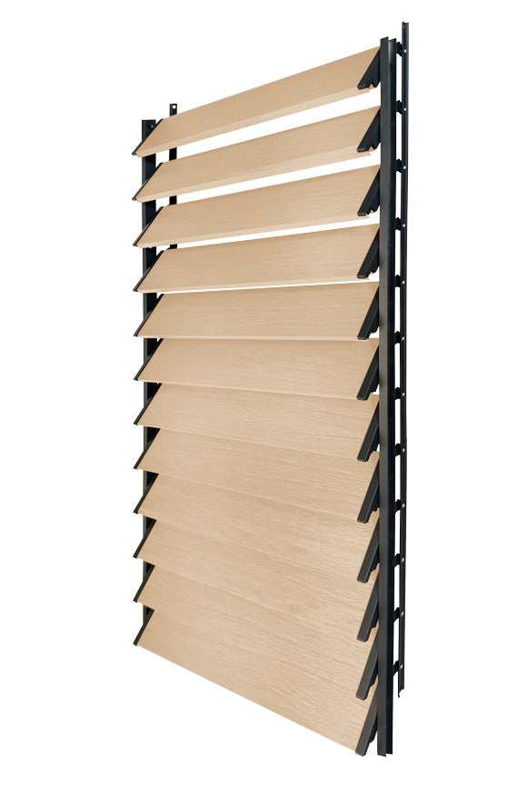 FLEX-WOOD® - Żaluzje tarasowe VERT - aluminiowy mechanizm i deseczki 120 cm - zestaw
