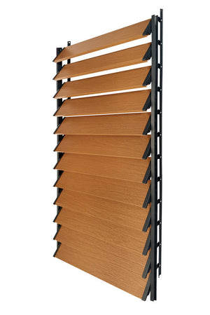 FLEX-WOOD® - Żaluzje tarasowe VERT - aluminiowy mechanizm i deseczki 120 cm - zestaw